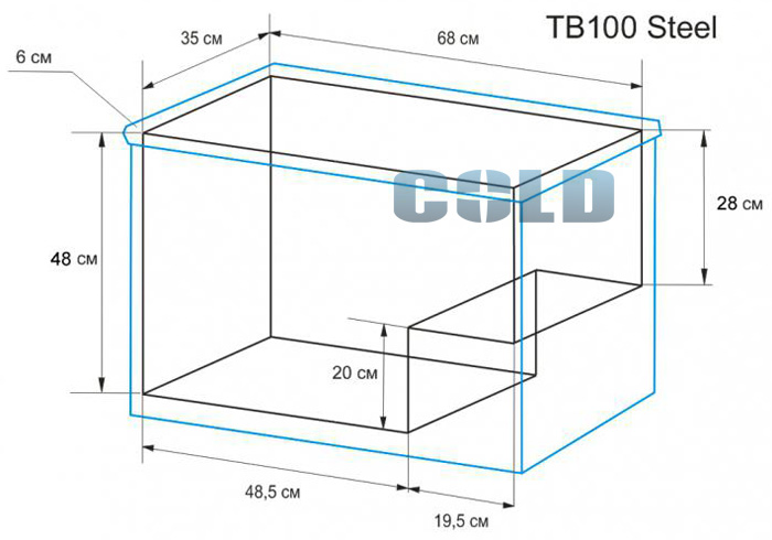 Indel B TB100 Steel внутренние размеры